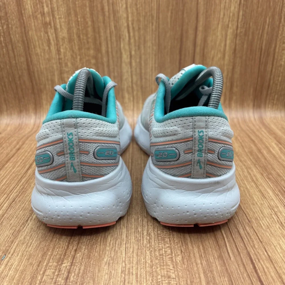 Brooks Glycerin 20‎ Running Shoes Womens 10 Grey Green Peach Good 1203691B061